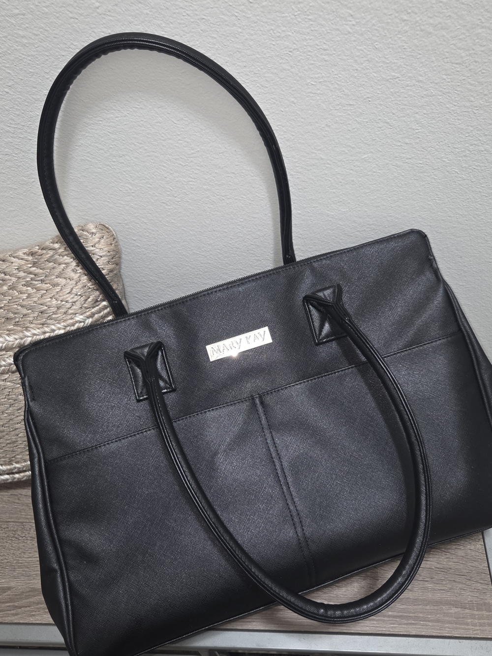 Mary Kay Black Structured Tote with Dual Handles
